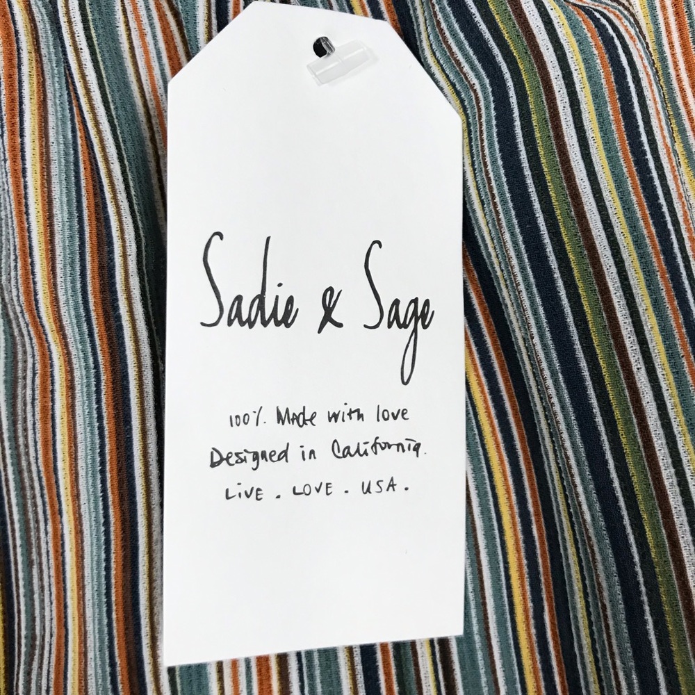 NWT Sadie & Sage Striped Wide Leg High Rise Pants - Picture 3 of 8